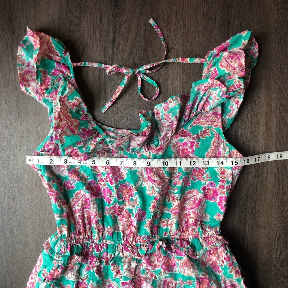 J.Crew Floral Tiered Poplin Midi Dress Women’s 4 Pink Green Floral Flowy - Picture 8 of 11